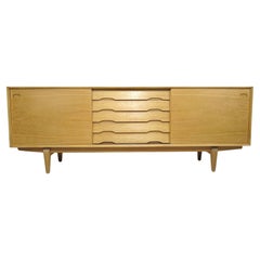 Finely Restored Danish White Oak Credenza Sideboard