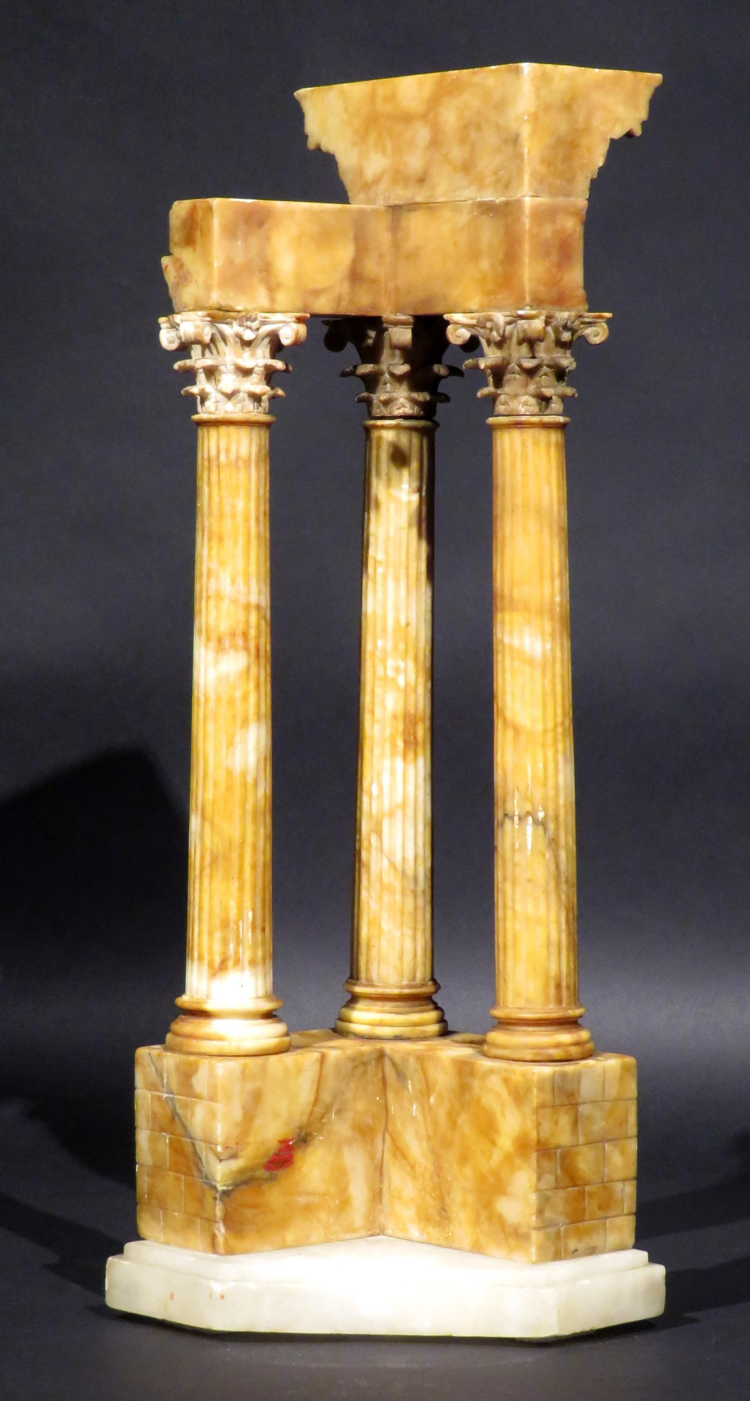 A Finely Sculpted Grand Tour Model of The Temple of Vespasian, Italy Circa 1900 In Good Condition For Sale In Ottawa, Ontario