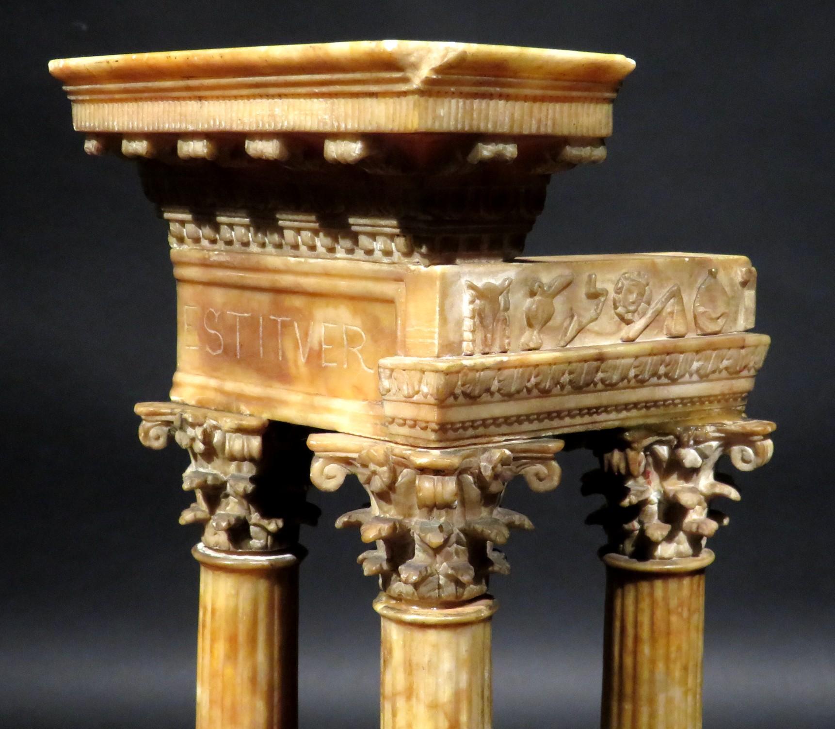 20th Century A Finely Sculpted Grand Tour Style Model of The Temple of Vespasian, Circa 1900 For Sale