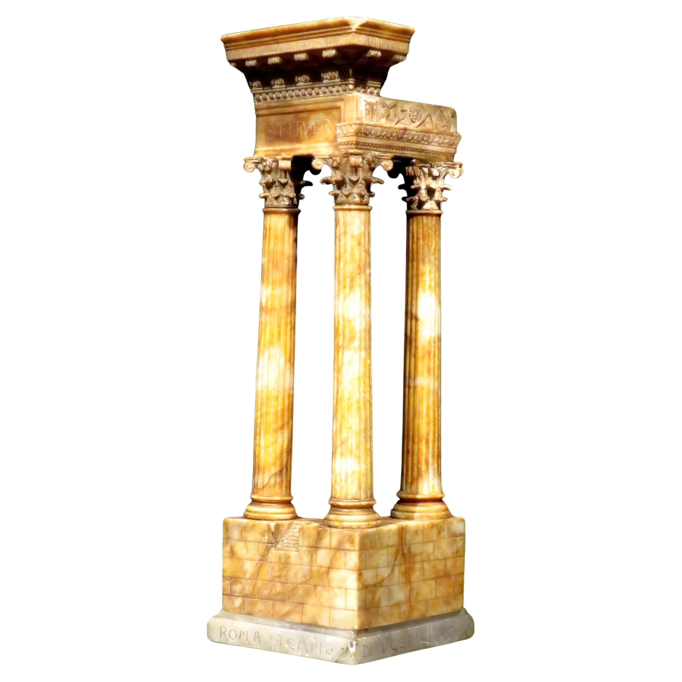 Fein geformtes Modell des Tempels des Vespasian im Grand Tour-Stil des Vespasian, um 1900