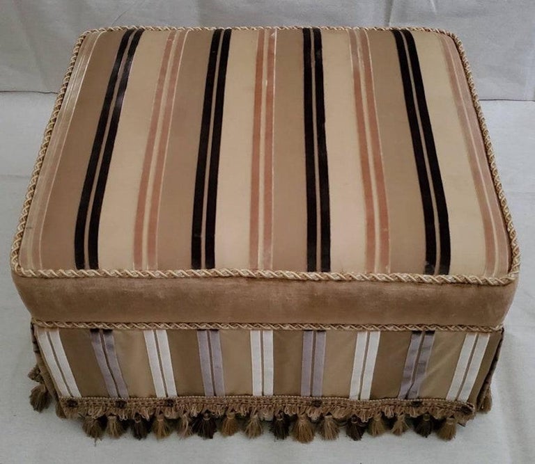 Finely Upholstered Custom Ottoman For Sale at 1stDibs