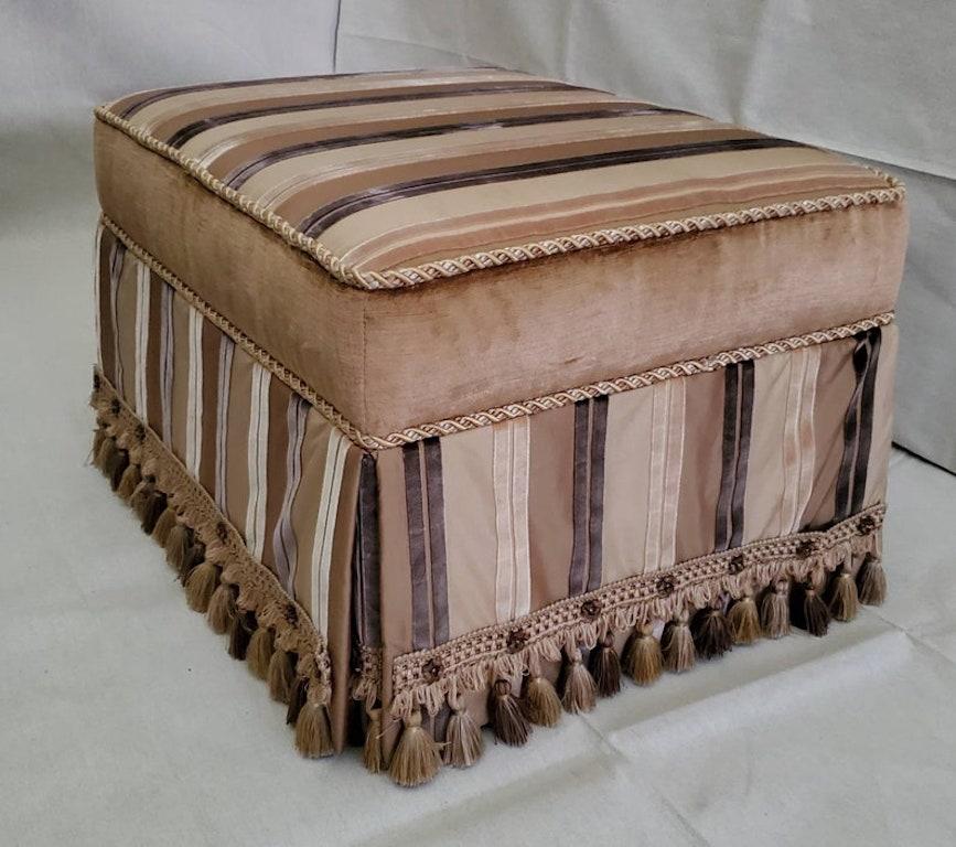 20th Century Finely Upholstered Custom Ottoman For Sale