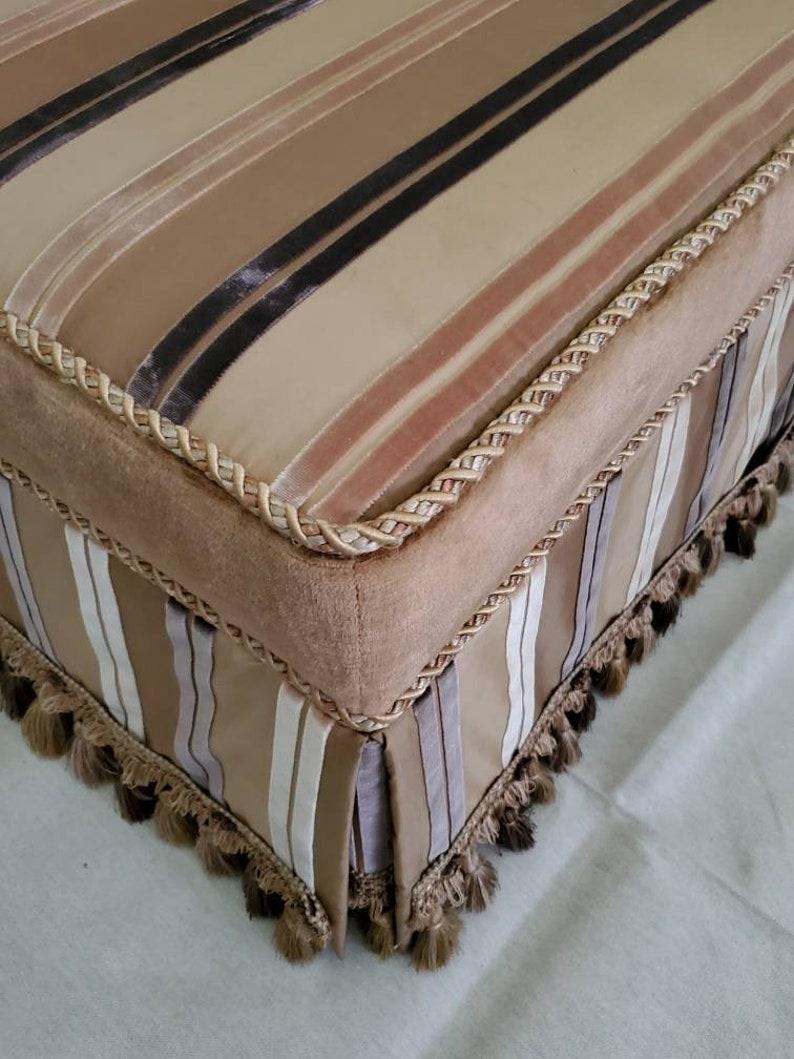 Upholstery Finely Upholstered Custom Ottoman For Sale