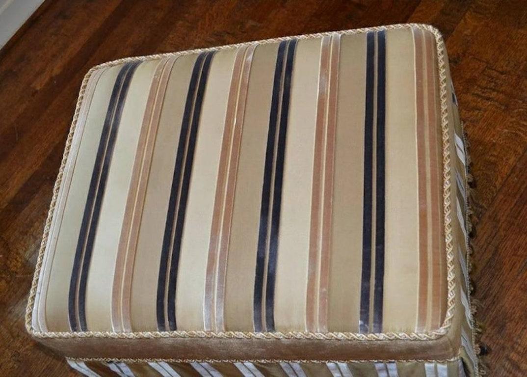 Finely Upholstered Custom Ottoman For Sale 3
