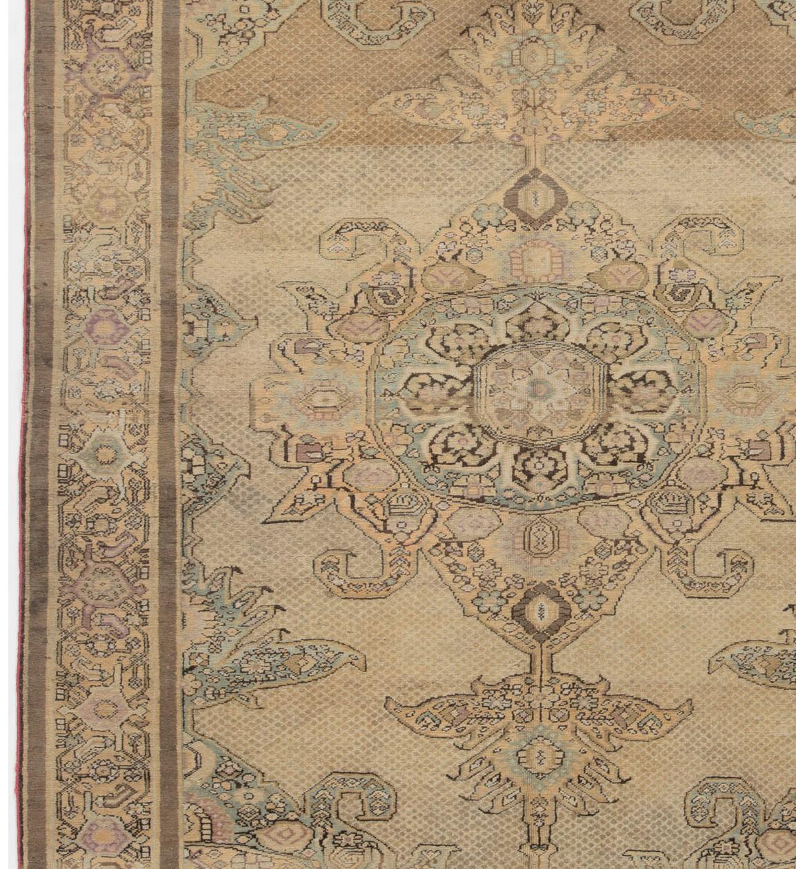 Fein gewebter antiker CIRCA 1900 brauner persischer Malayer-Teppich, 4' x 6'3 (Handgewebt) im Angebot