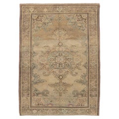 Fein gewebter antiker CIRCA 1900 brauner persischer Malayer-Teppich, 4' x 6'3
