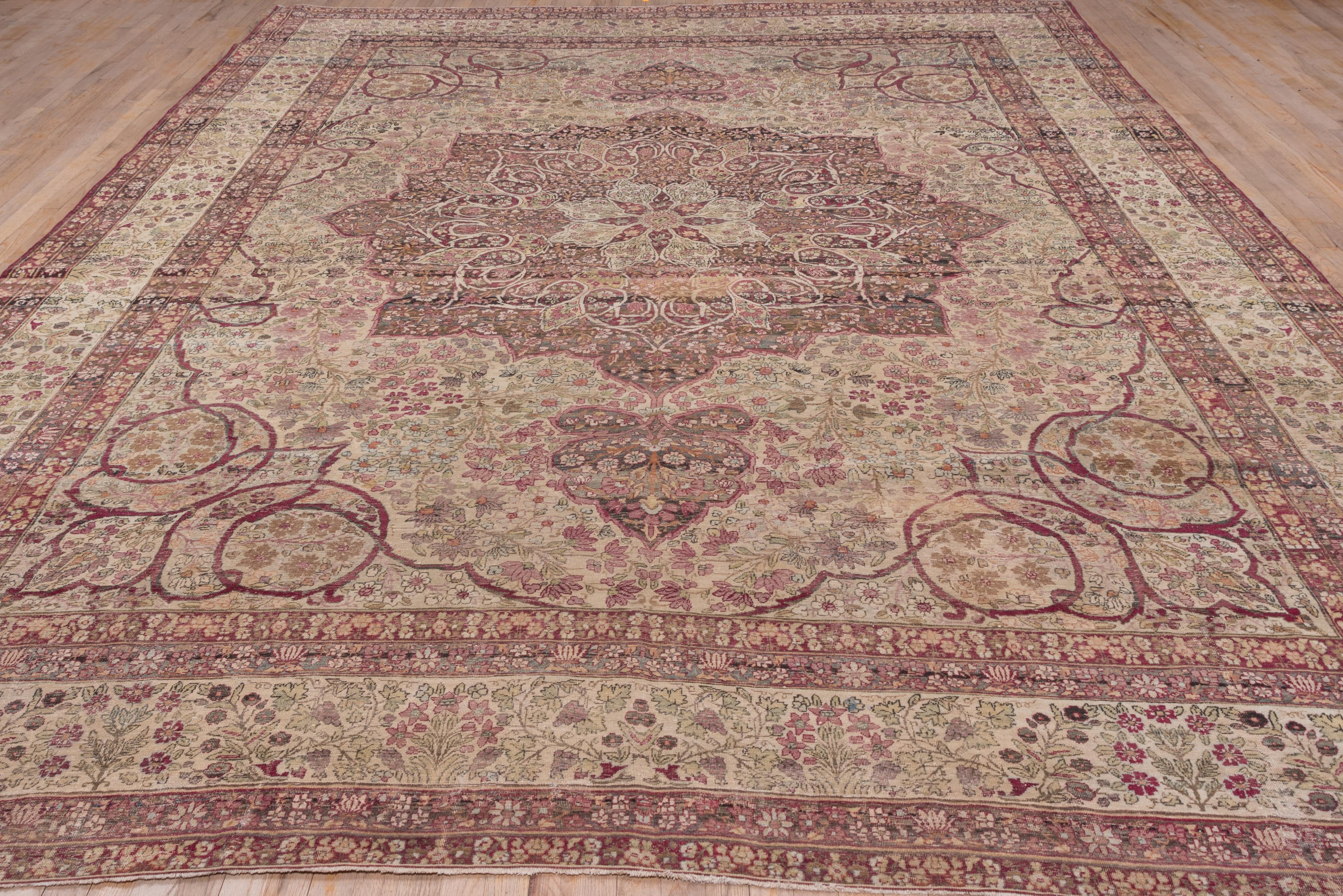 Kirman Finely Woven Antique Persian Lavar Kerman Rug, circa 1900s For Sale