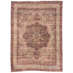 Tapis persan ancien Lavar Kerman finement tissé, vers 1900