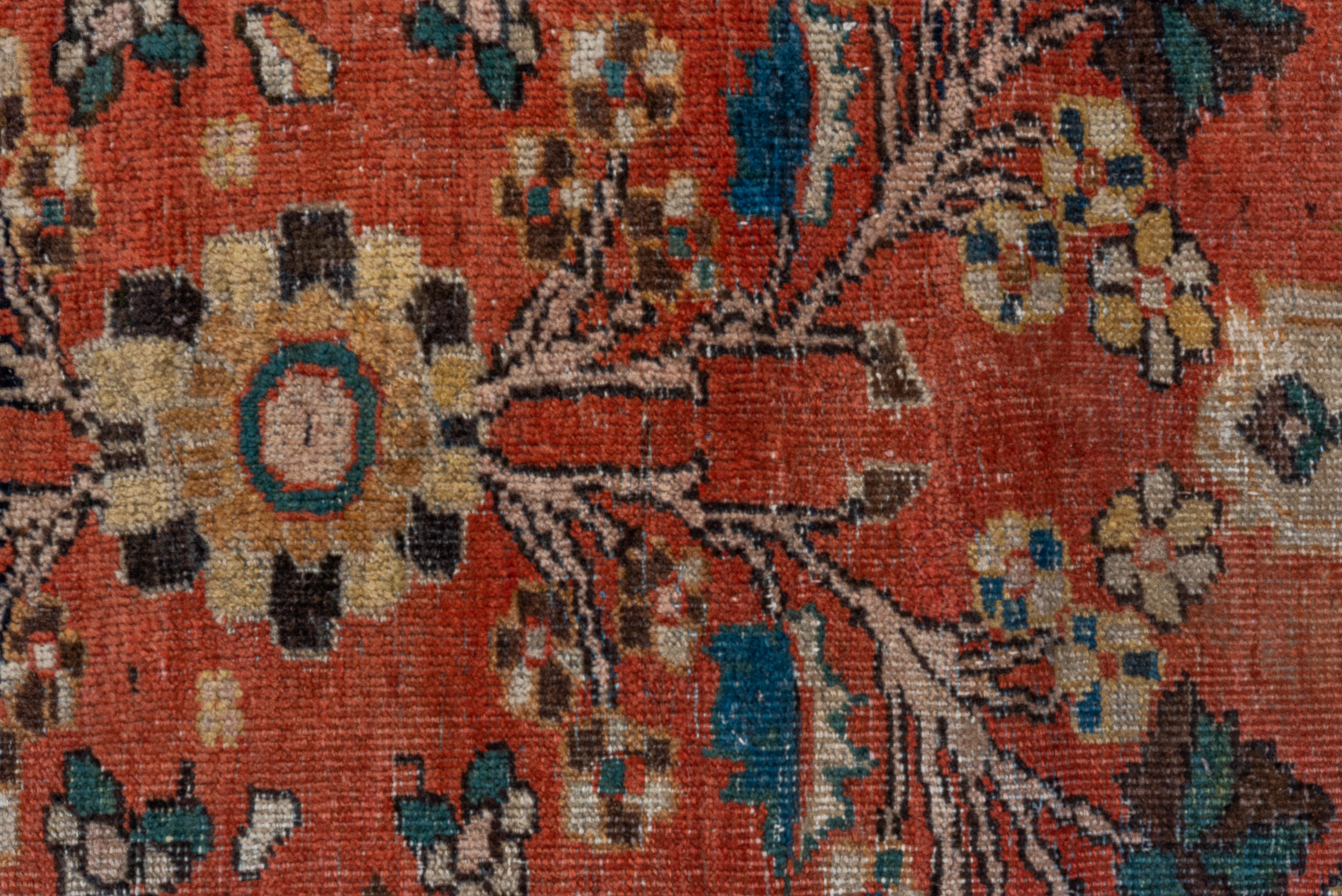Fein gewebter antiker persischer Sultanabad-Teppich, Rost, Allover-Fuß, um 1910 (Wolle) im Angebot