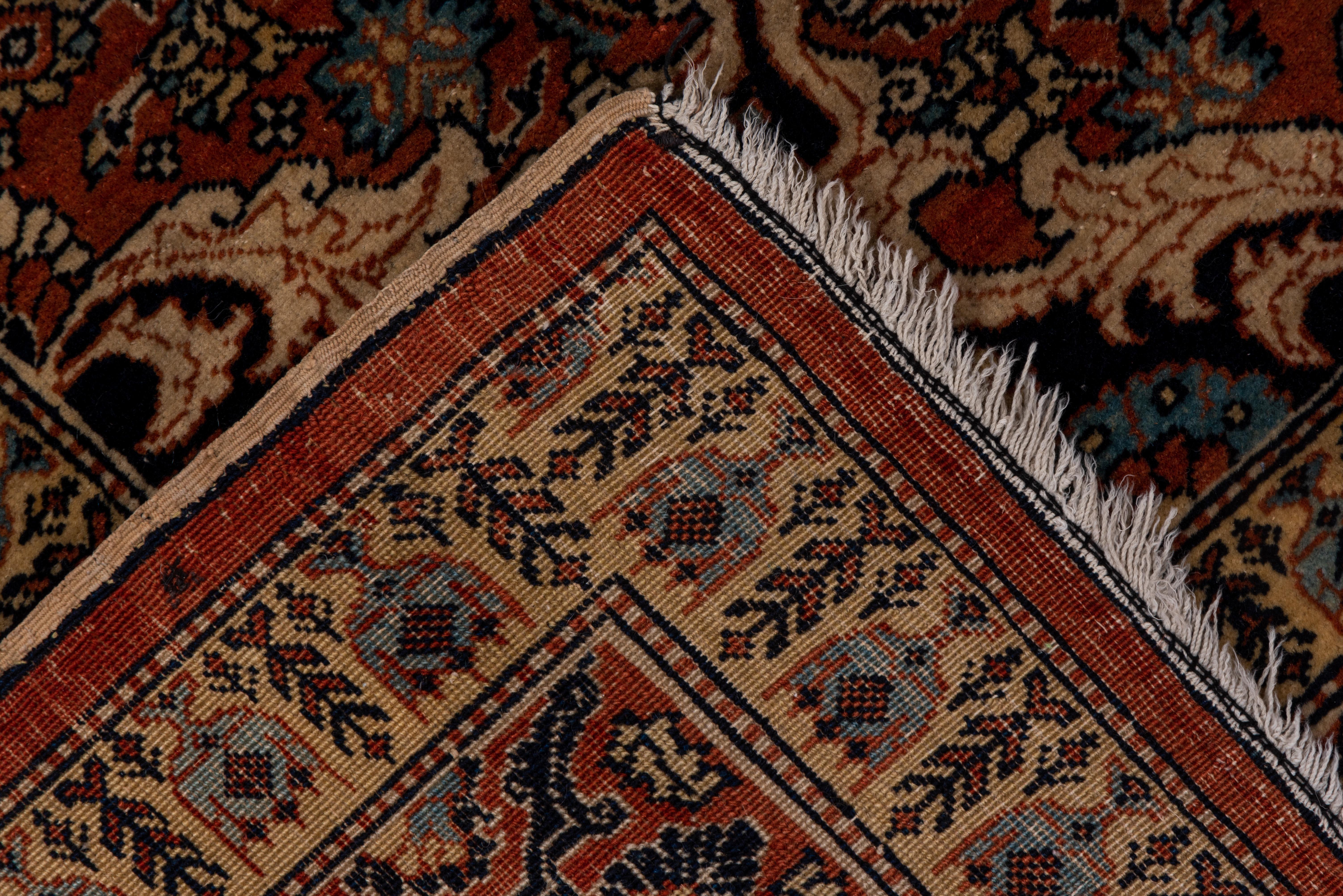 Finely Woven Antique Persian Tabriz Rug, Rust and Red Field, circa 1900s For Sale 1