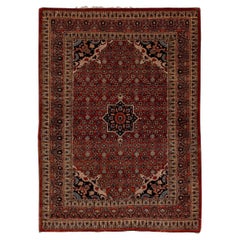 Finely Woven Antique Persian Tabriz Rug, Rust and Red Field, circa 1900s