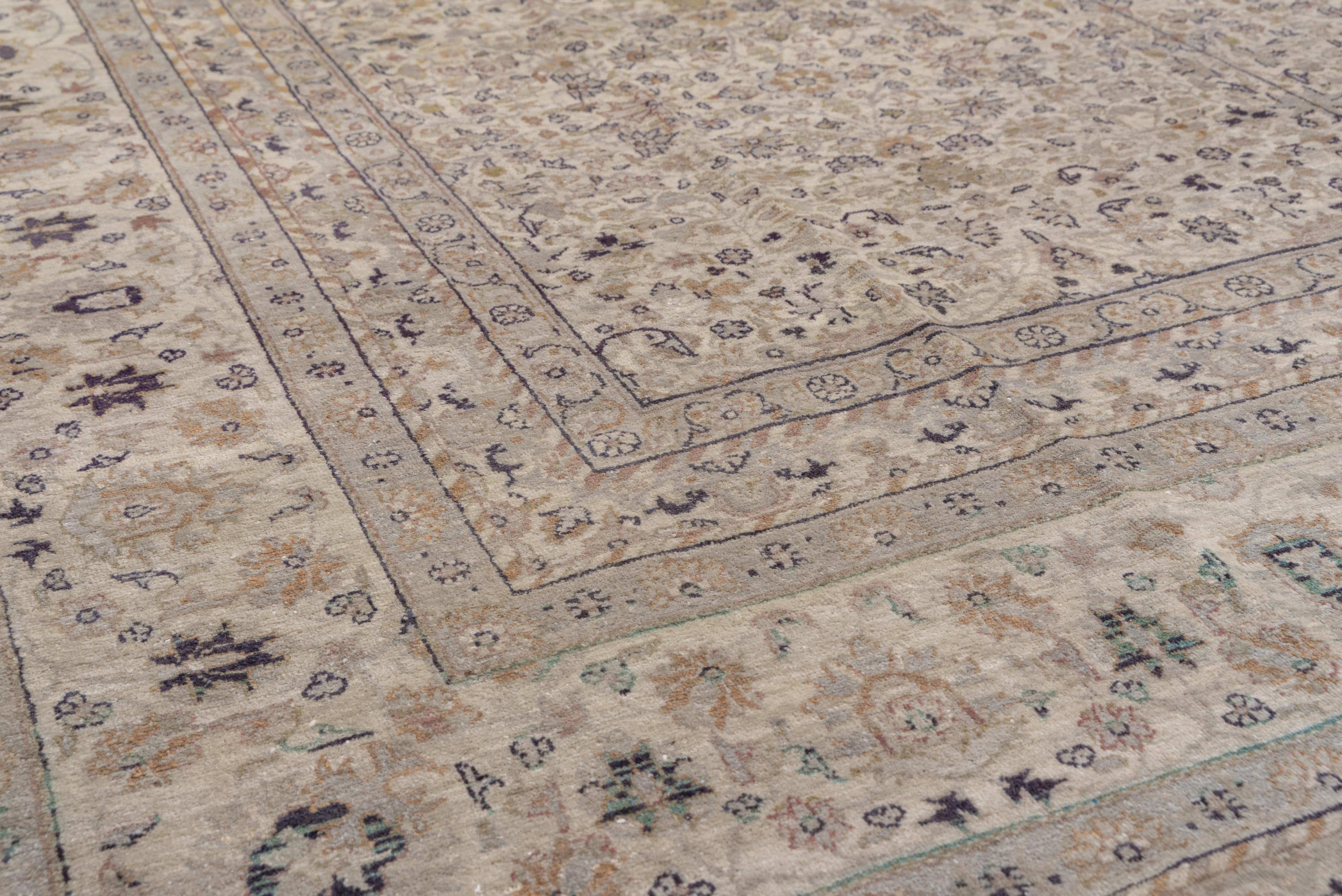 Fein gewebter antiker türkischer Sivas-Teppich, neutrale Palette (Oushak) im Angebot