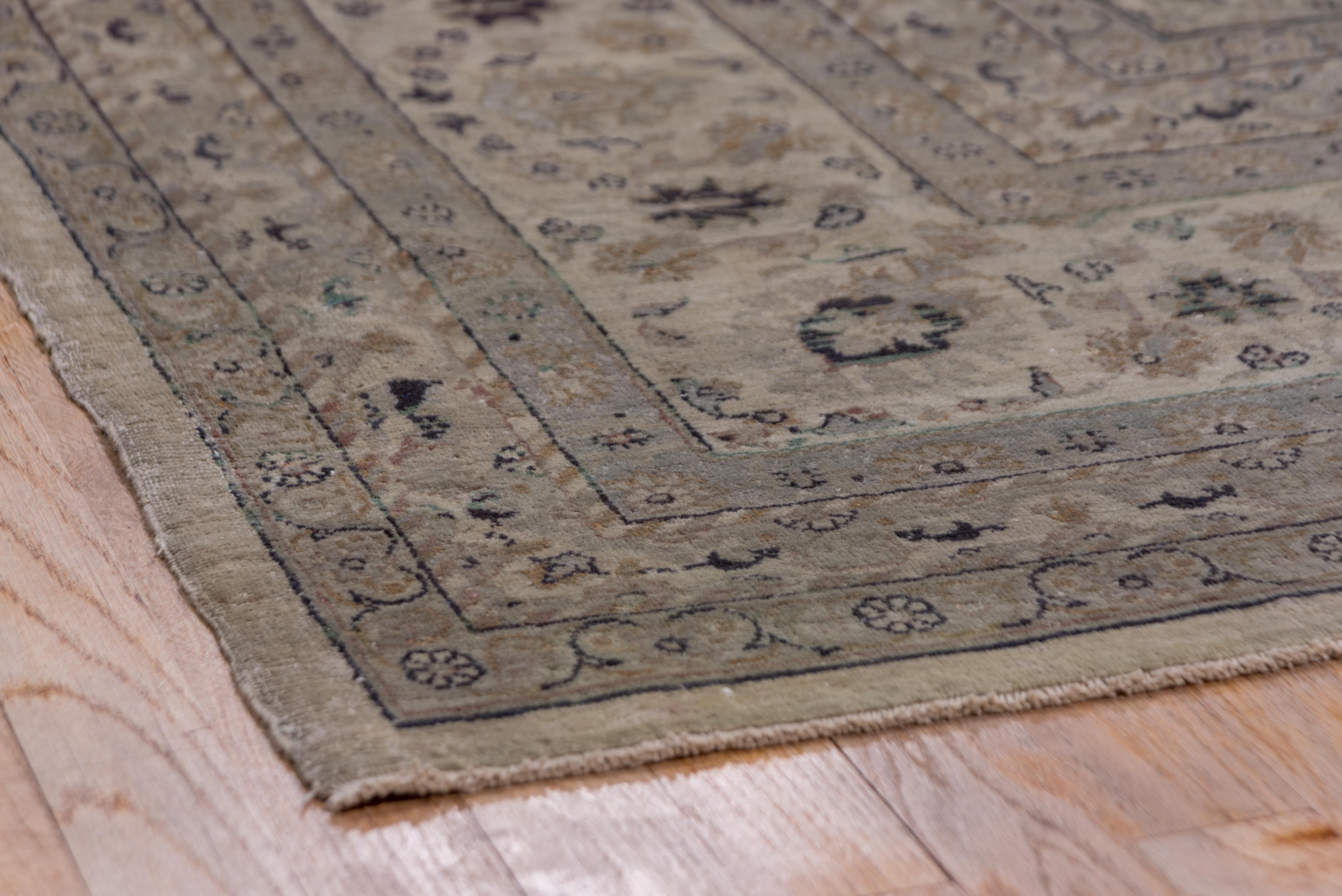 Mid-20th Century Finely Woven Antique Turkish Sivas Carpet, Neutral Palette For Sale
