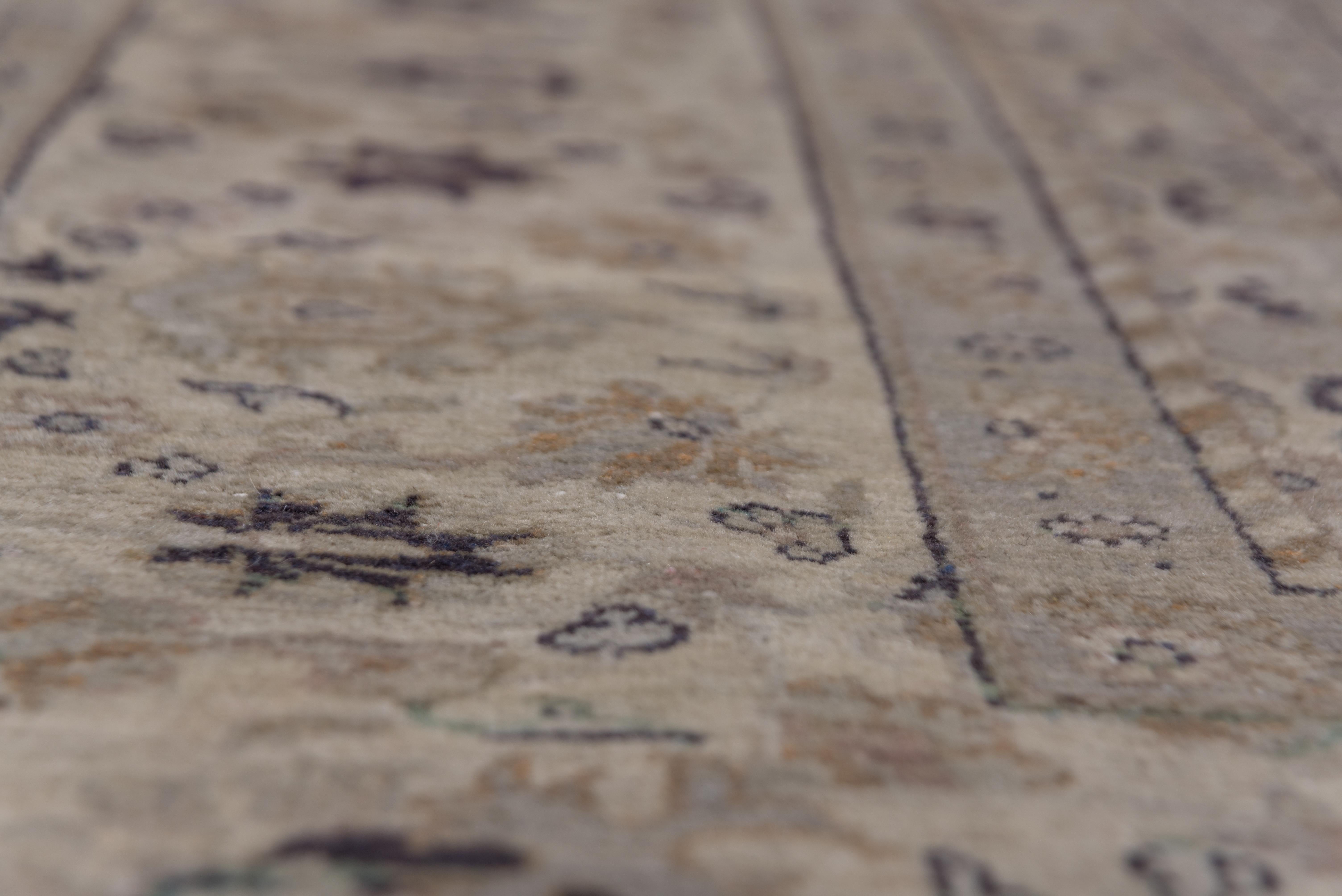 Wool Finely Woven Antique Turkish Sivas Carpet, Neutral Palette For Sale