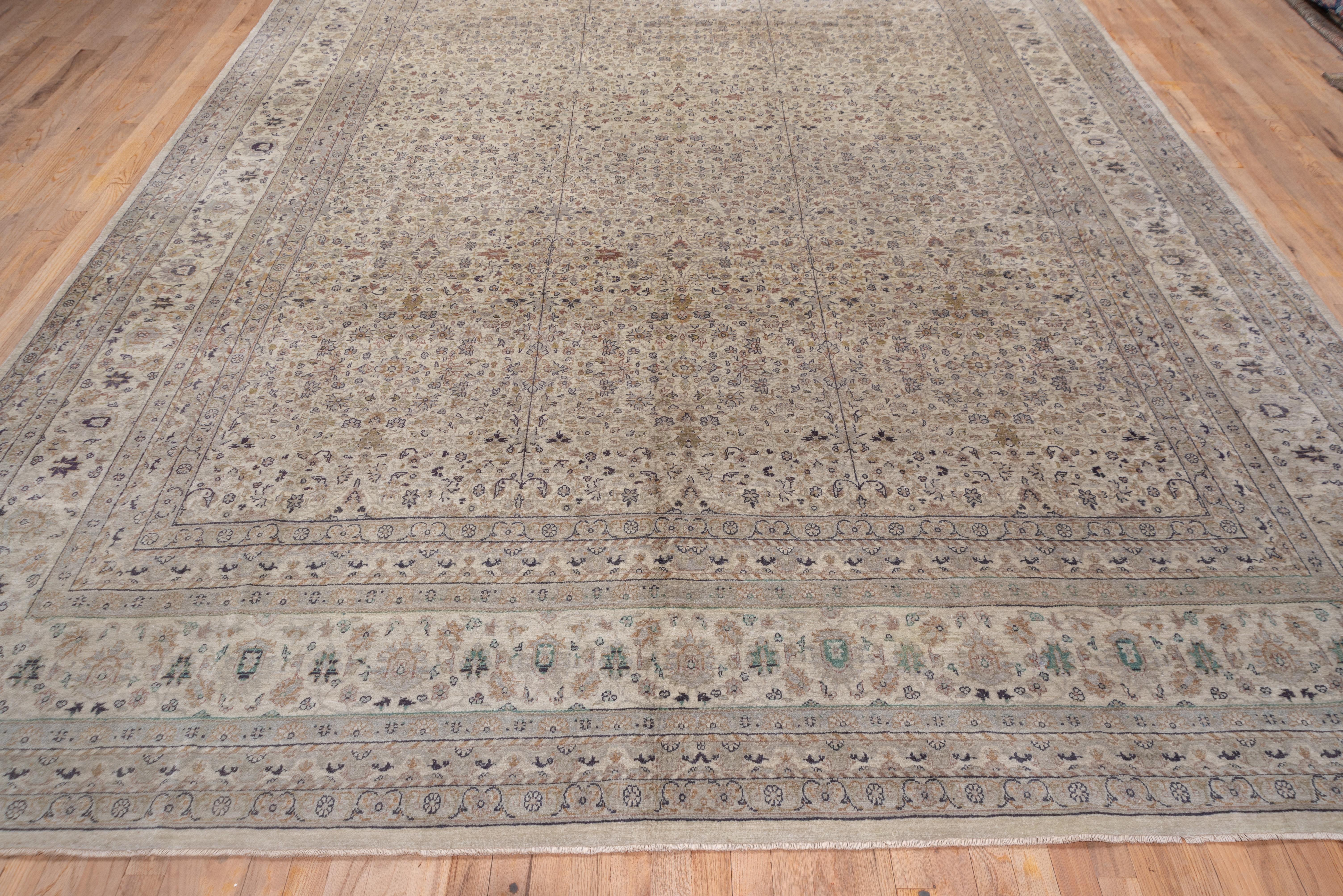 Finely Woven Antique Turkish Sivas Carpet, Neutral Palette For Sale 2