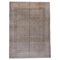 Finely Woven Vintage Turkish Sivas Carpet, Neutral Palette