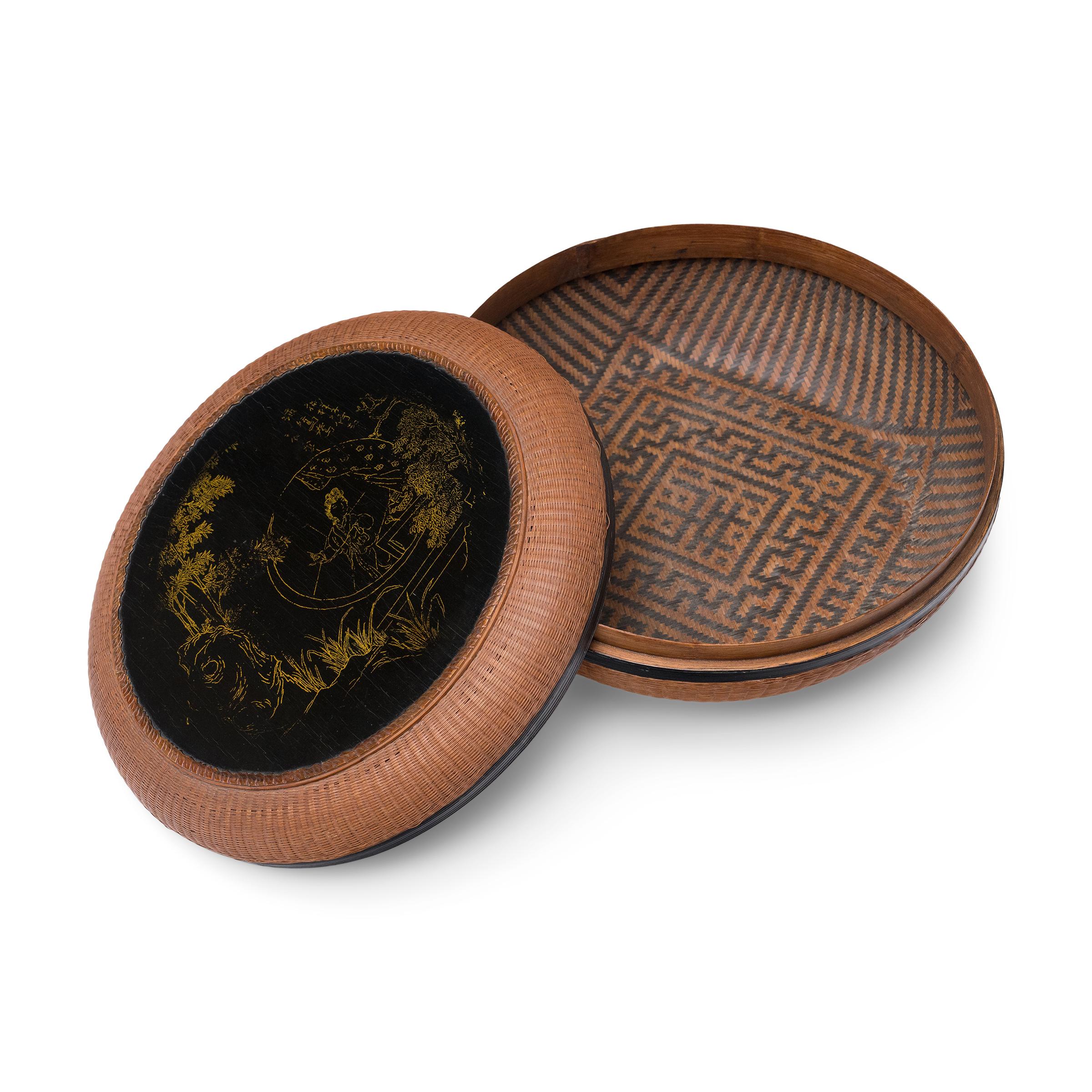 Chinois Boîte à couture chinoise finement tissée, c. 1875 en vente