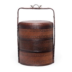 Finely Woven Chinese Stacking Box, circa 1900