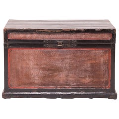 Malle chinoise finement tissée, vers 1800