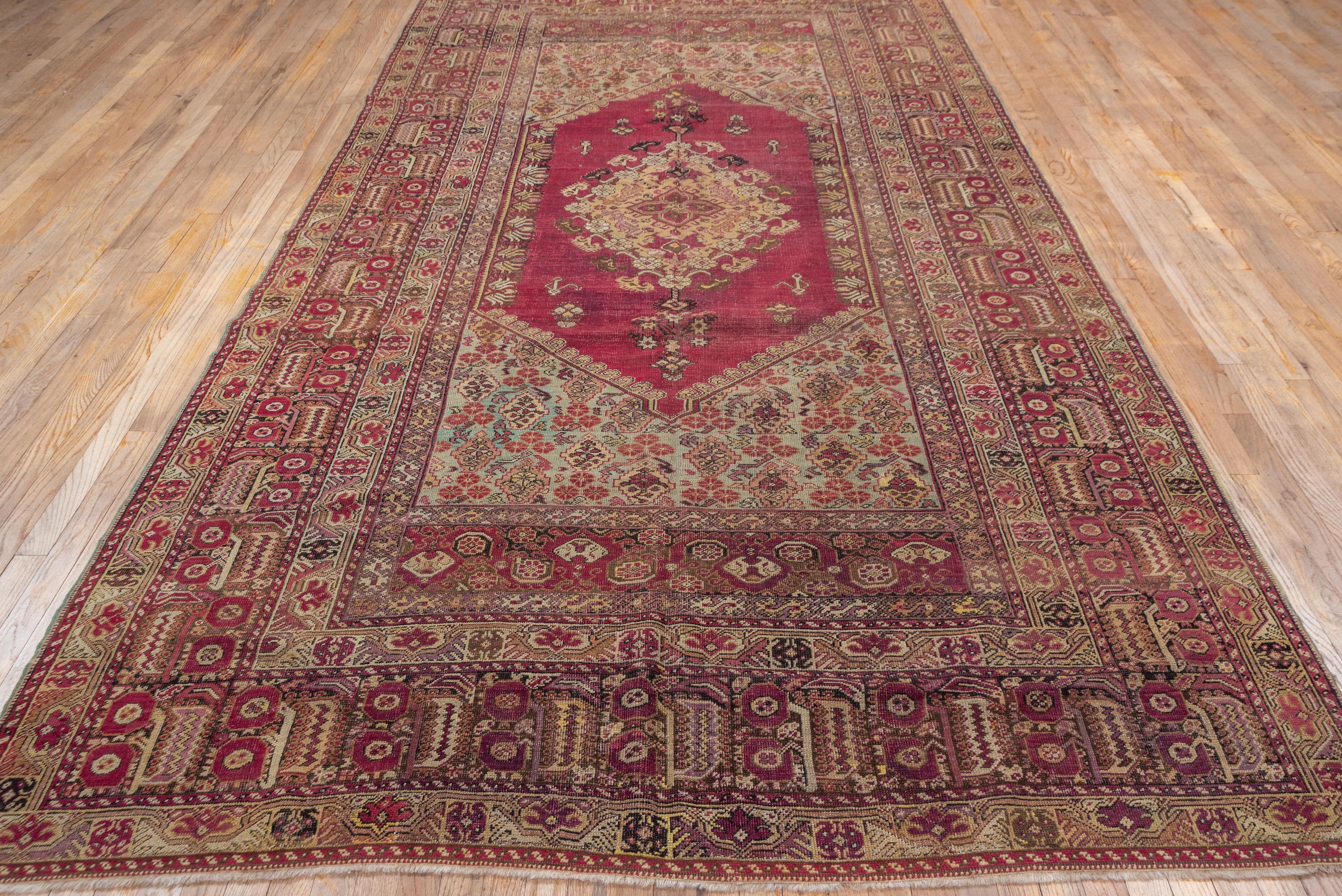 Tribal Finely Woven Late 19th Century Turkish Ghiordes Rug, Colorful Palette For Sale