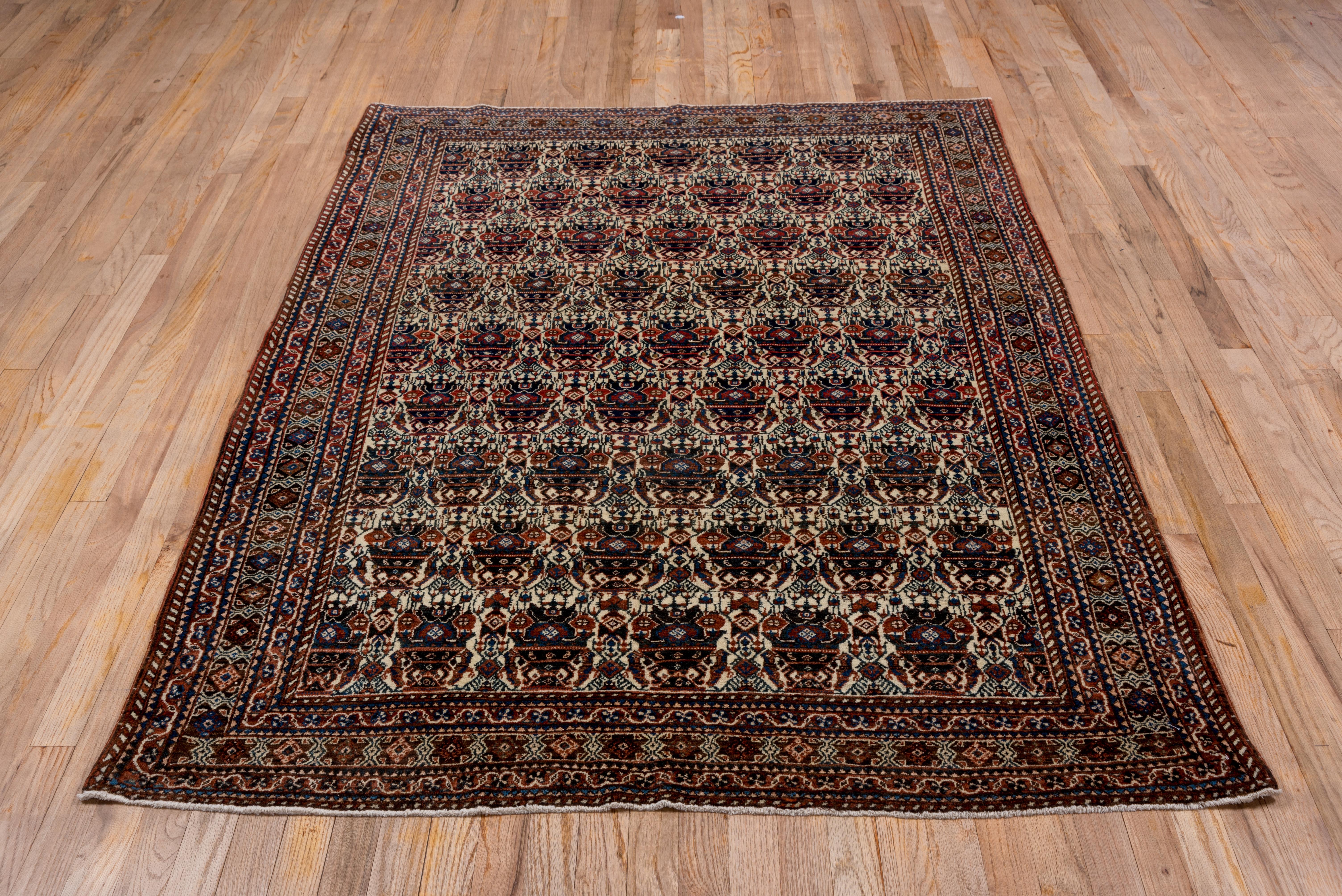 Finely Woven Tribal Persian Abadeh Scatter Rug, Allover Field, circa 1930s In Good Condition For Sale In New York, NY
