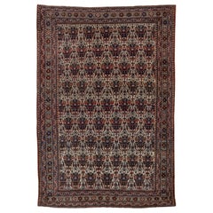 Fein gewebter persischer Abadeh-Teppich mit Stammesmotiv, Allover Field, ca. 1930er Jahre