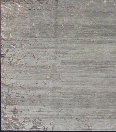 Finely Woven Wool and Silk Modern Rug from Nepal by Keivan Woven Arts