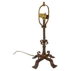 Antique Finely Wrought Iron Table Lamp 