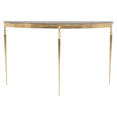 Finesse Console Table with Solid Black Glass Top