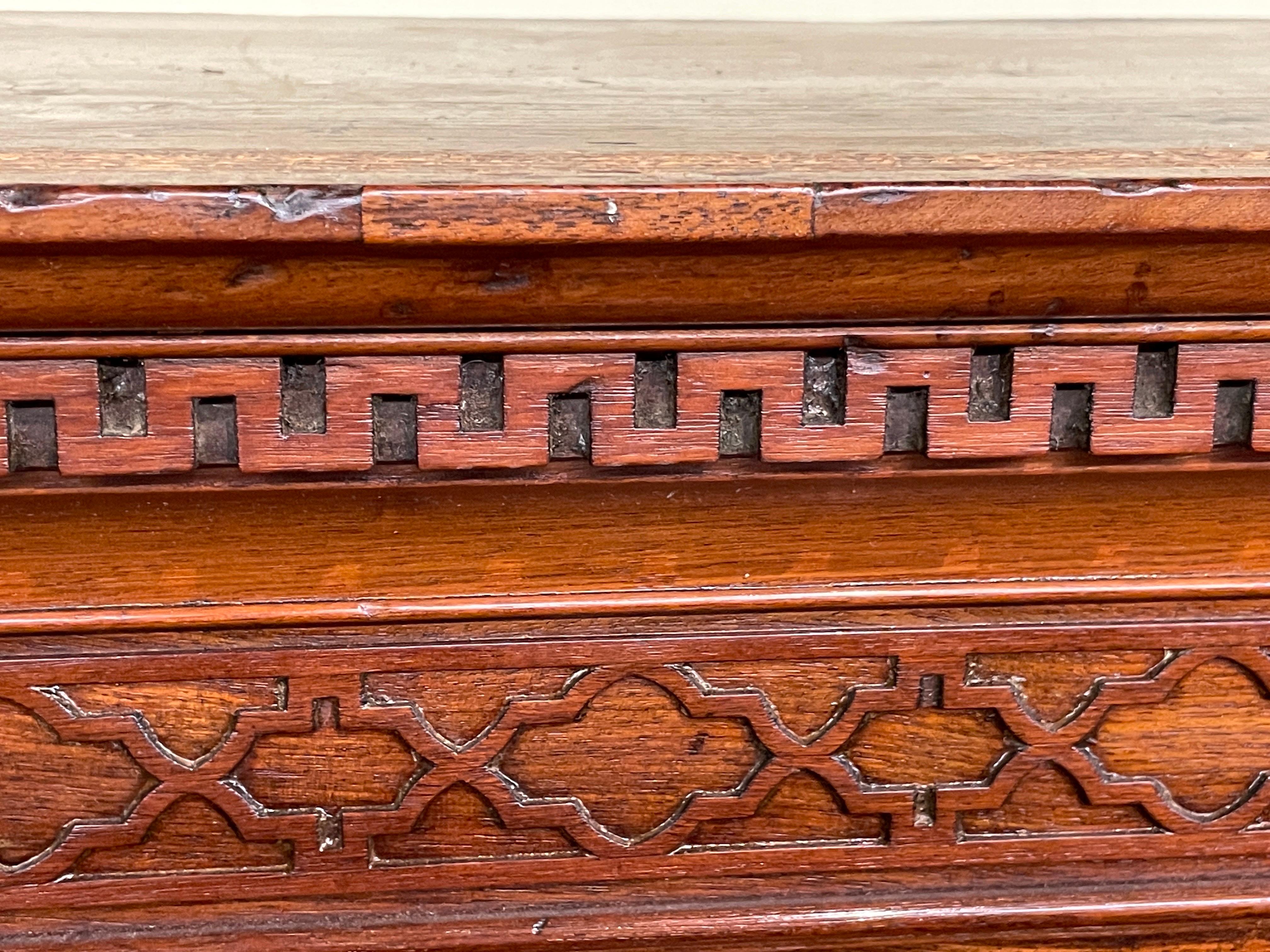 Brass Finest Antique English Geo. III Figured Mahogany Chippendale Chest on Chest For Sale