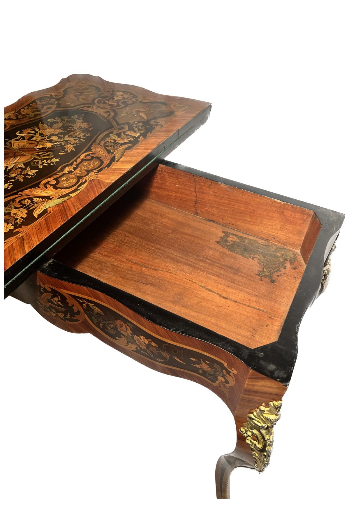 Finest Antique Ormolu Mounted Kingwood Inlaid Card Table  For Sale 2