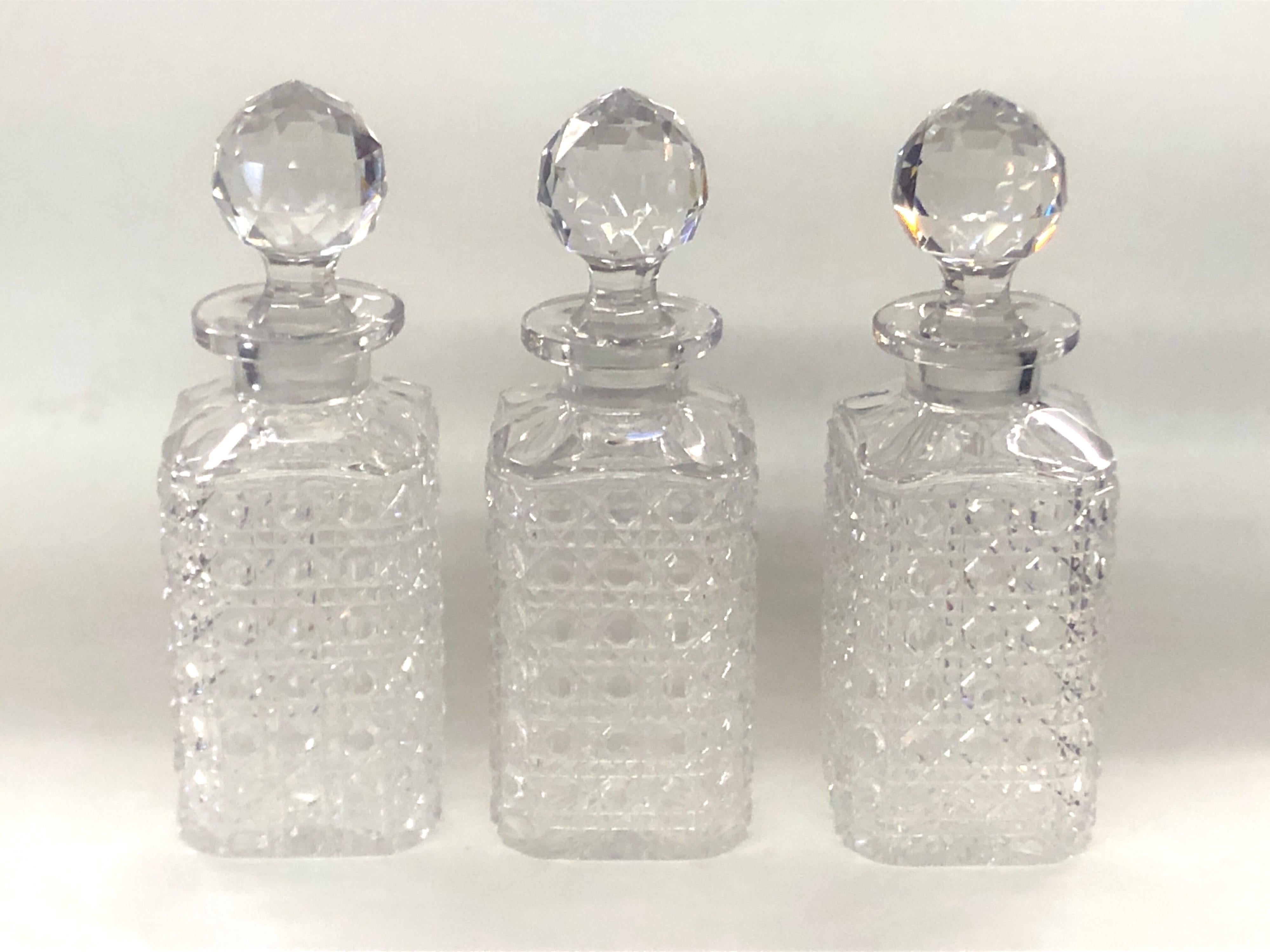 Finest Antique Signed Baccarat Handcut Crystal & Ormolu 3-Bottle Tantalus Set 2