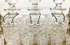 Finest Antique Signed Baccarat Handcut Crystal & Ormolu 3-Bottle Tantalus Set