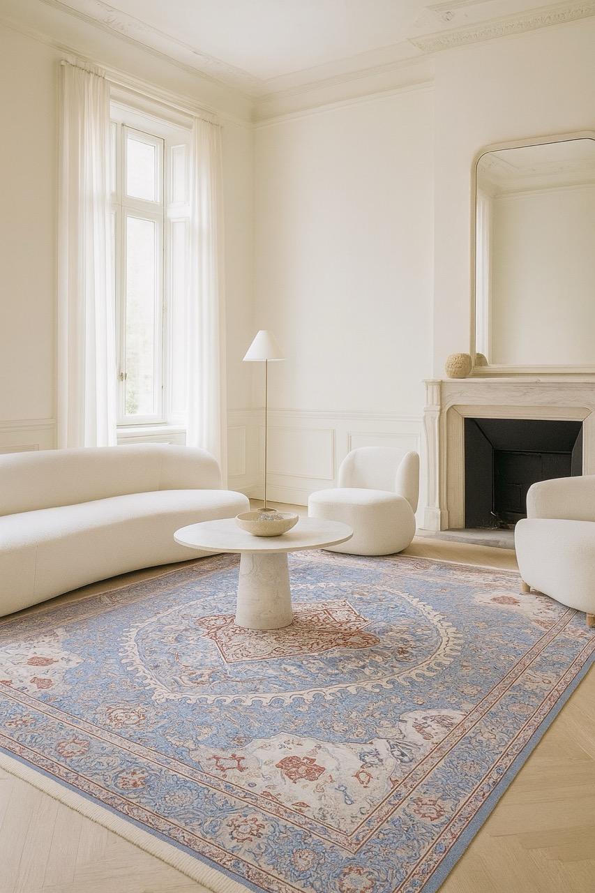 Feinste Antiquitäten Agra-Teppich im Zustand „Gut“ im Angebot in Santa Barbara, CA