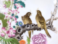 Finest Chinese Porcelain Falangcai Enamel Plate Birds Blossoms Republic ROC 20c