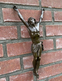 Finest Detailed and Patina Antique Bronze Corpus of Christ for Wall Mounting