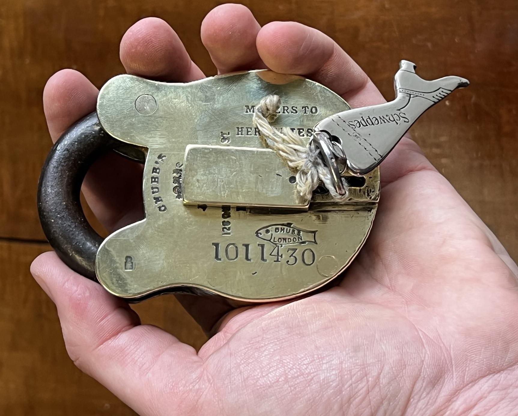 Finest Example Fully Hallmarked Chubbs Victorian Patent Padlock Original Key 3