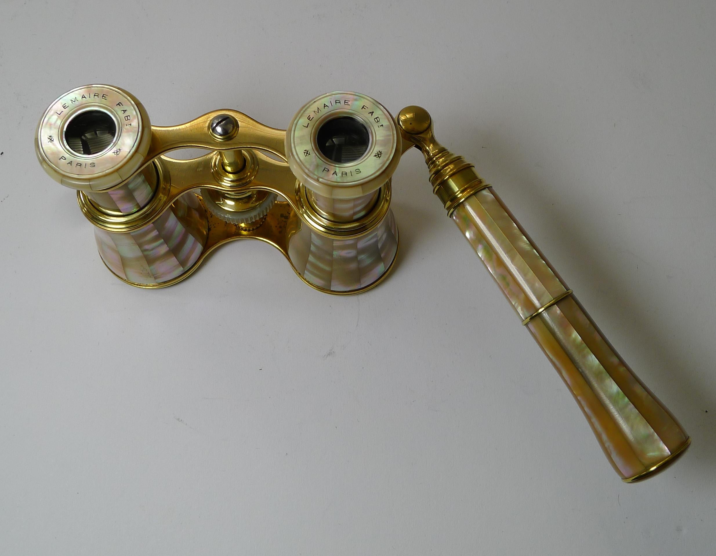 antique french lemaire mother-of-pearl opera glasses c 1900’s