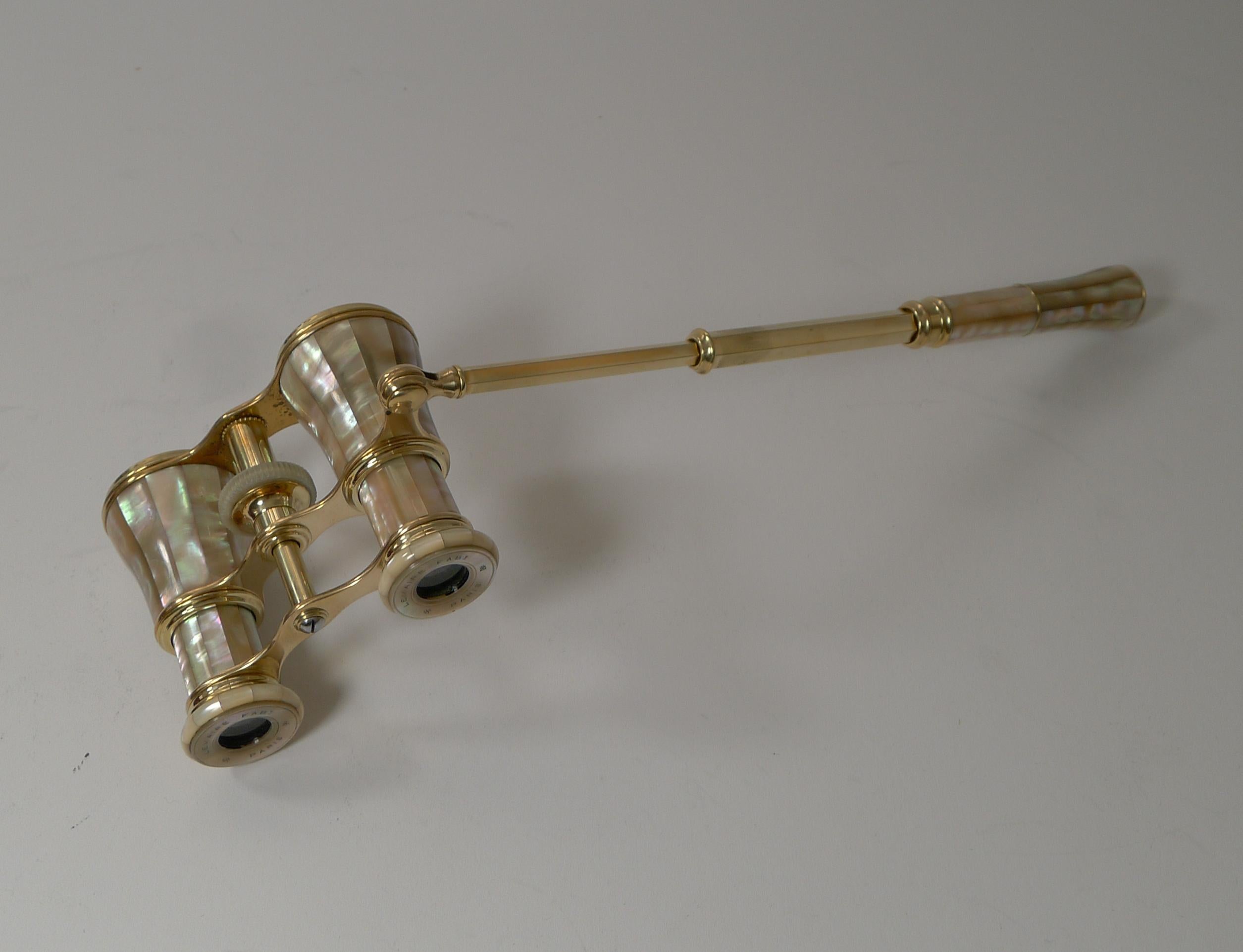 Finest French Mother of Pearl Lorgnette Opera Glasses by LeMaire, Paris In Good Condition In Bath, GB