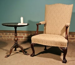 Fine George II Mahogany Gentlemans Arm Chair in Pale Gold
