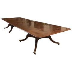 Antique Finest Grand Scale 19th Century Regency Plum Pudding Mahogany Dining Table