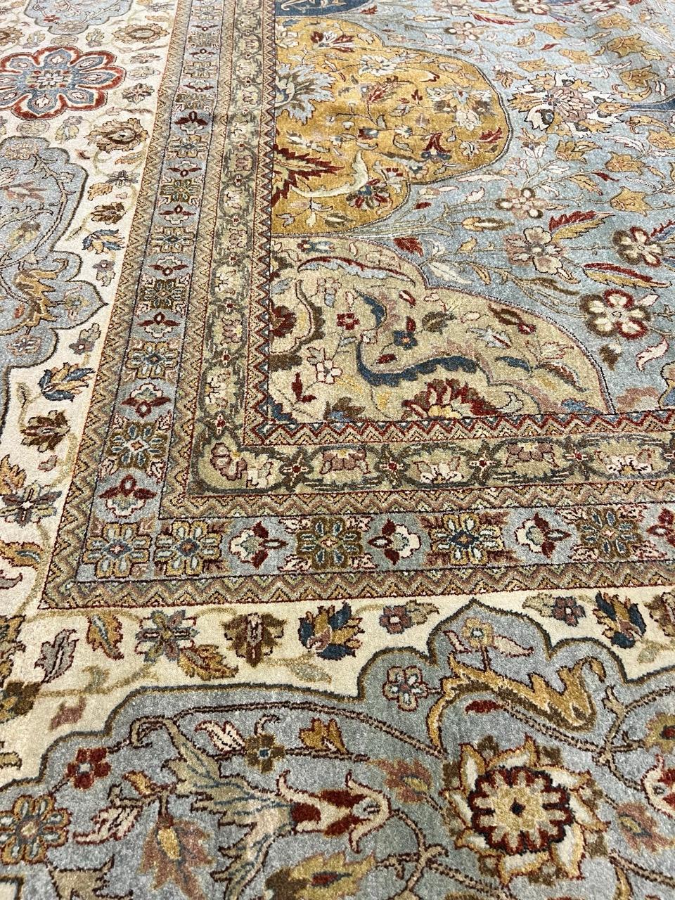 Feinster Haji Jalili Tabriz Teppich aus biologisch gefärbter und handgesponnener Wolle (Handgeknüpft) im Angebot