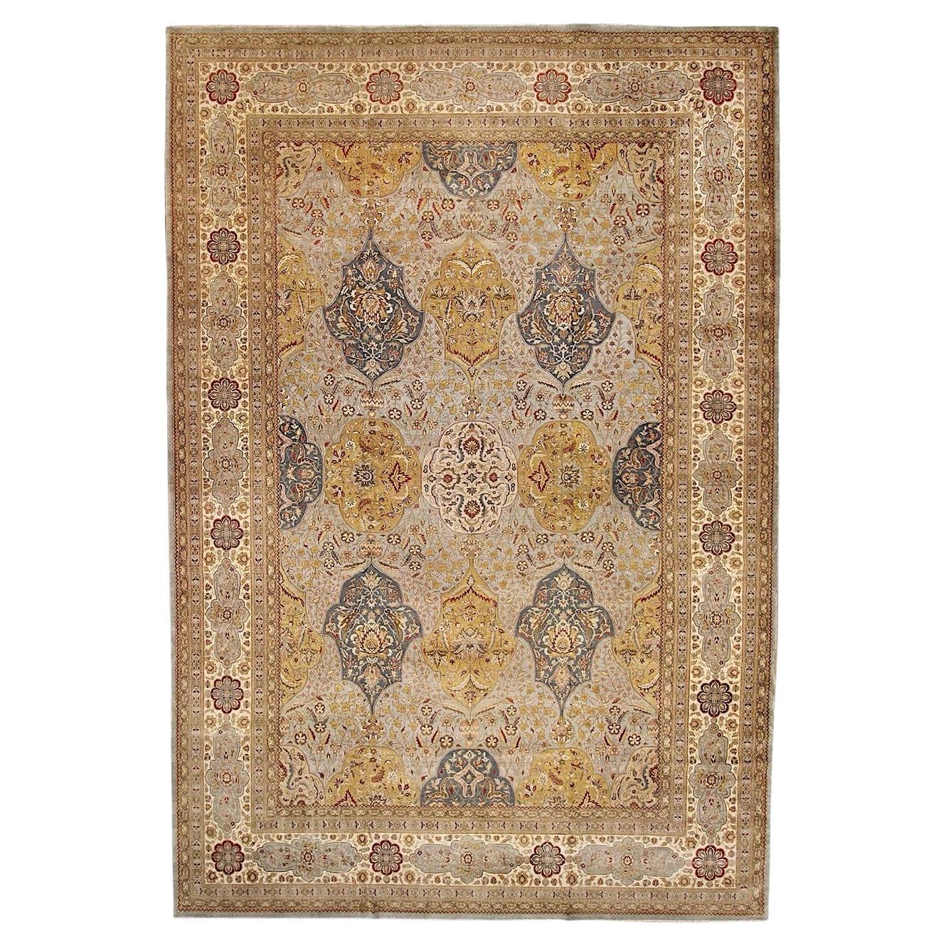 Feinster Haji Jalili Tabriz Teppich aus biologisch gefärbter und handgesponnener Wolle im Angebot