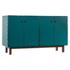 Finest Handcrafted Lacquered Interlocking Wood Panels Sideboard, Cabinet B