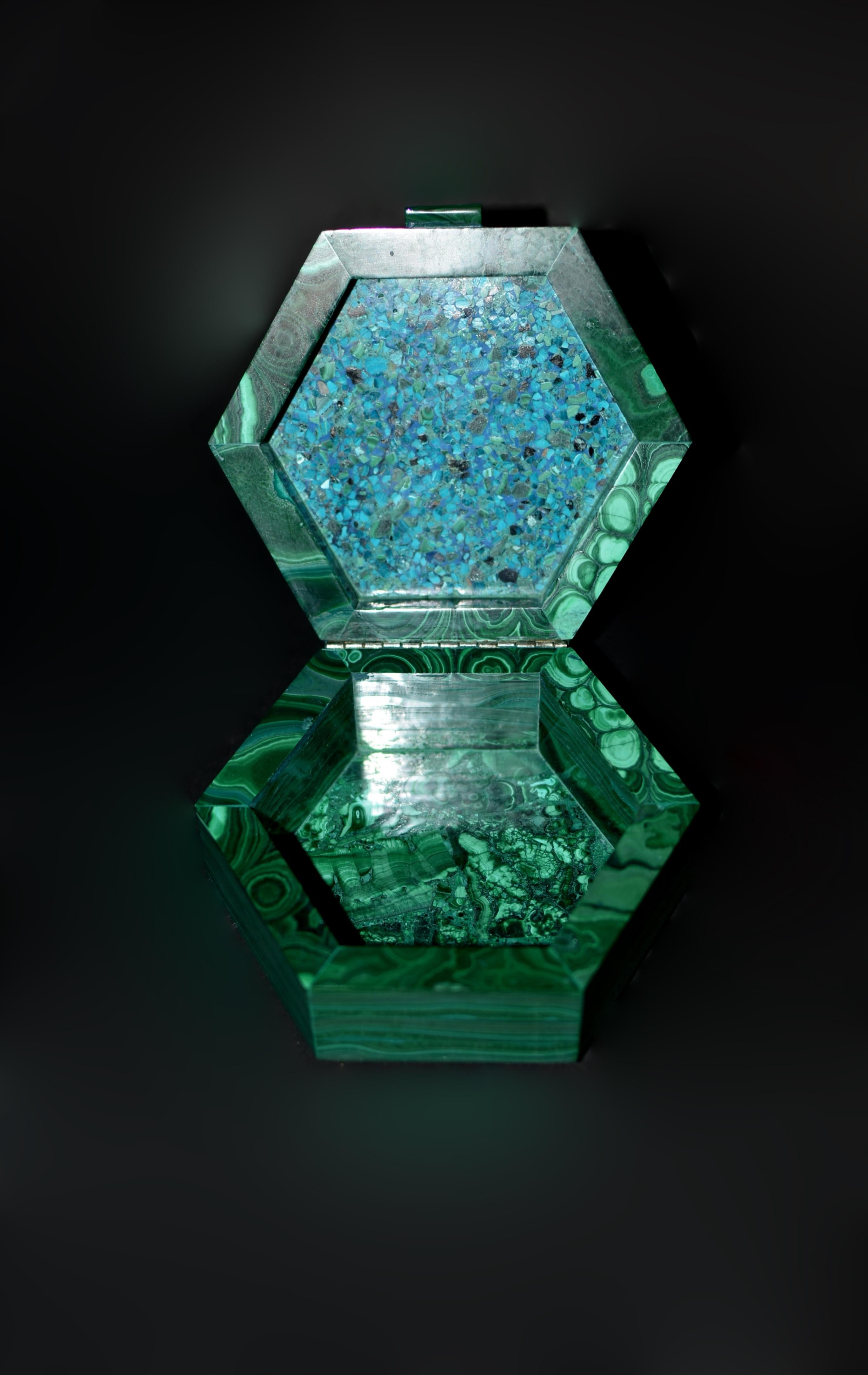 Finísima Malaquita Natural Caja Piedra Preciosa Alto Diseño en venta 5