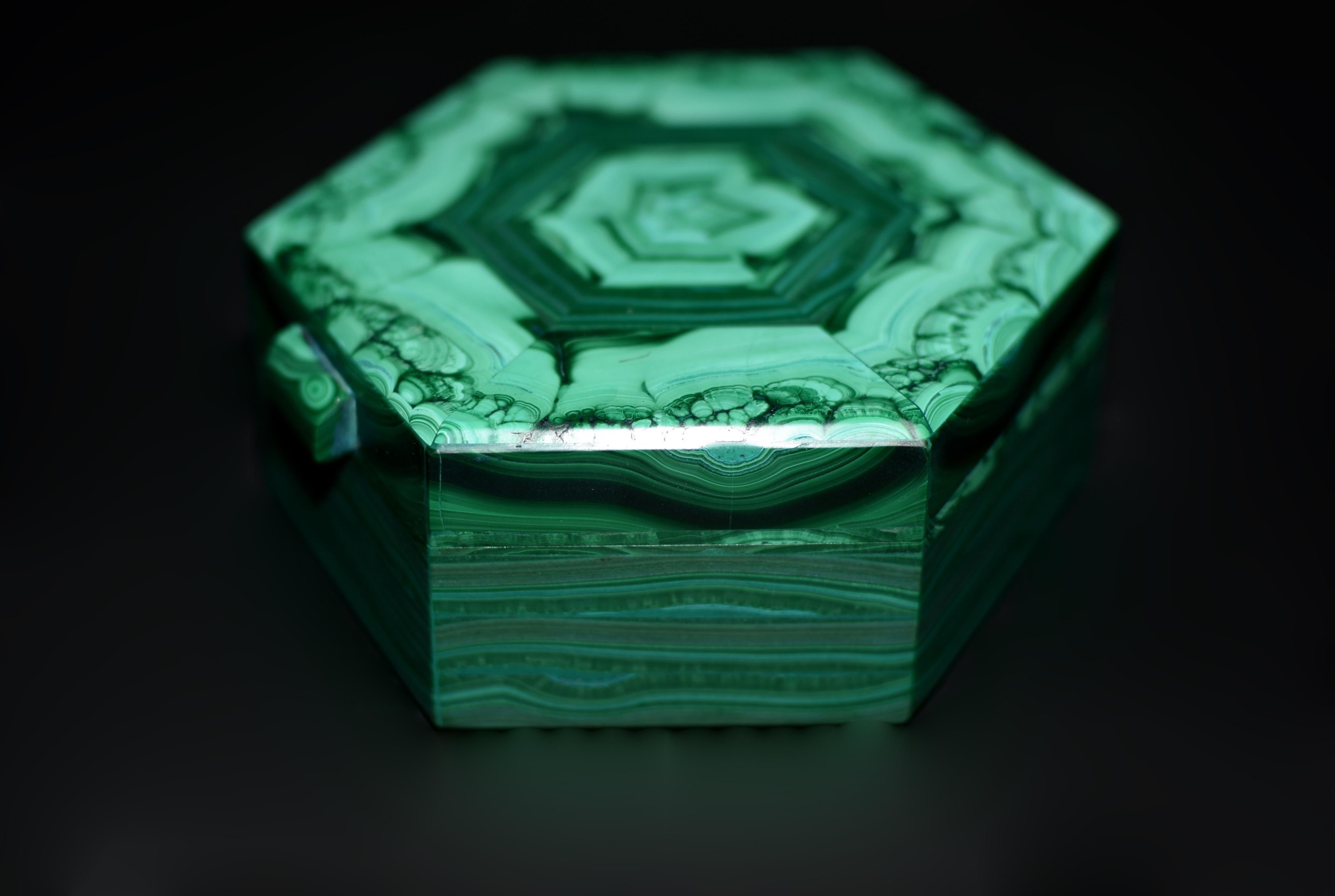 Finísima Malaquita Natural Caja Piedra Preciosa Alto Diseño en venta 3