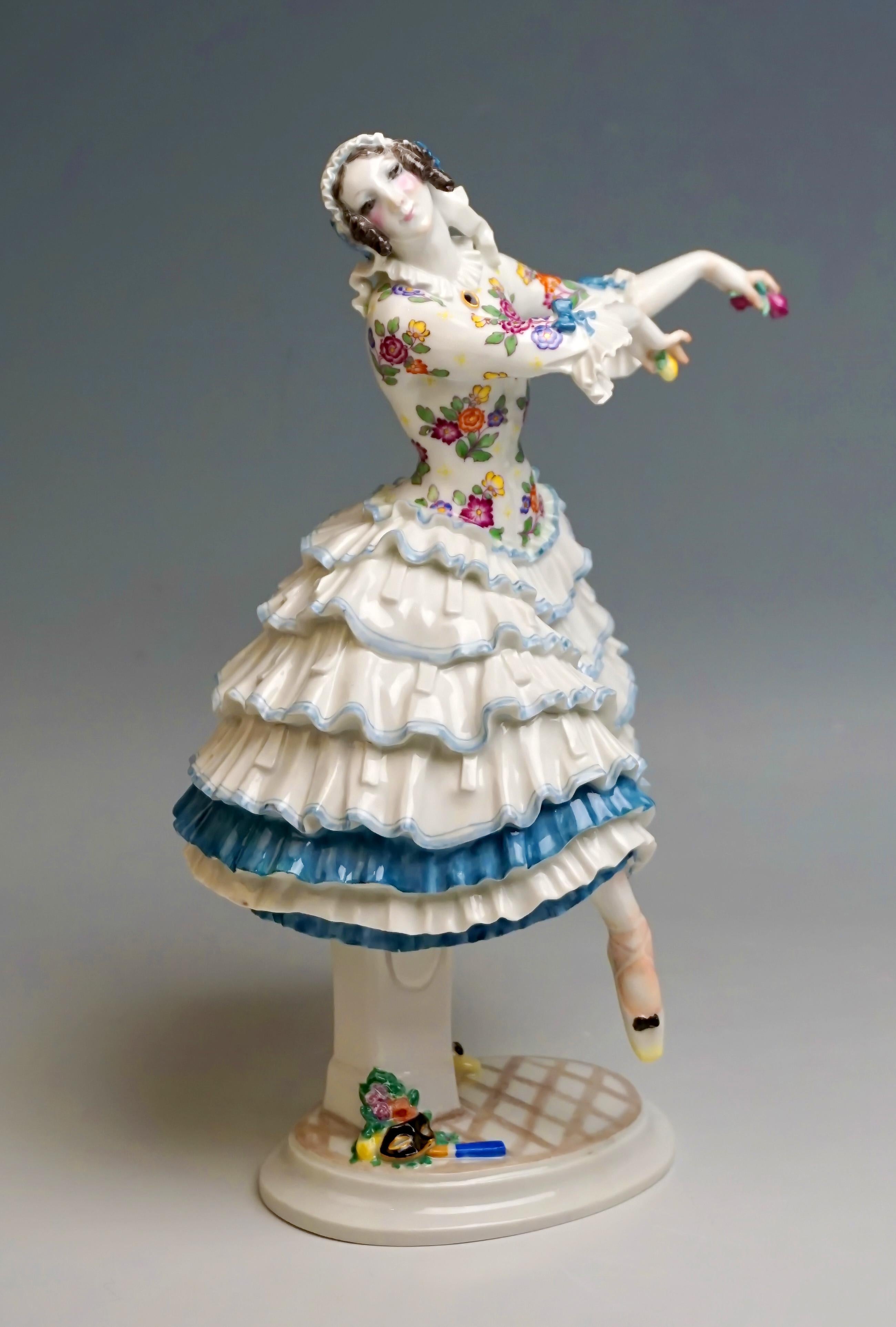 Porcelain Figurine 'Chiarina' from the Russian Ballet 'Carnival', circa 1920

Manufactory: Meissen Germany
Dating of manufacture: 1913-1923
Material: China Porcelain, glossy finish
Technique: handmade porcelain, finest painting

Designer: