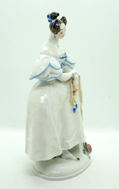 Finest Meissen Porcelain Figure 'Biedermeier Lady' by Paul Scheurich, circa 1920