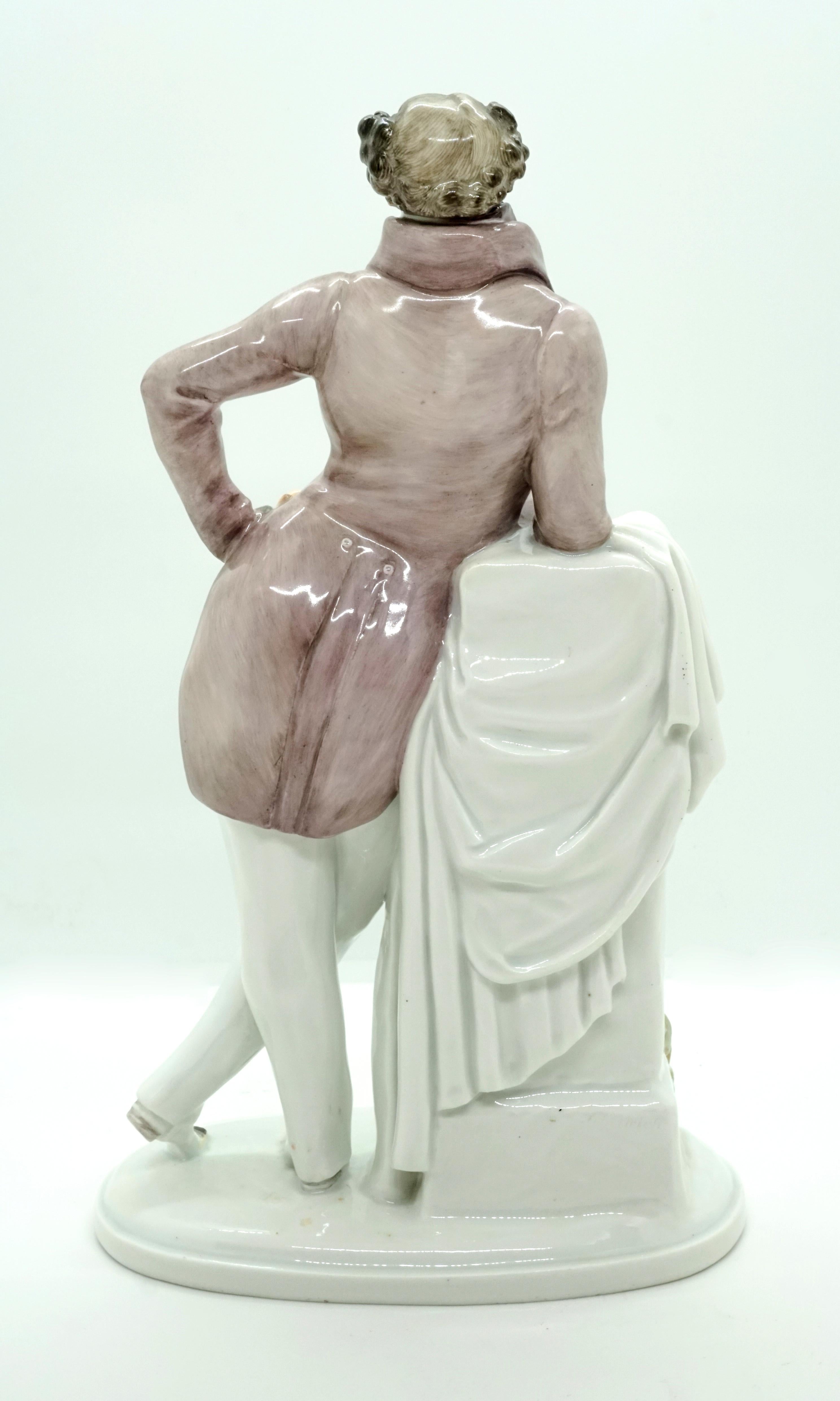 Biedermeier Finest Meissen Porcelain Figure 'Dude' by Paul Scheurich, circa 1920