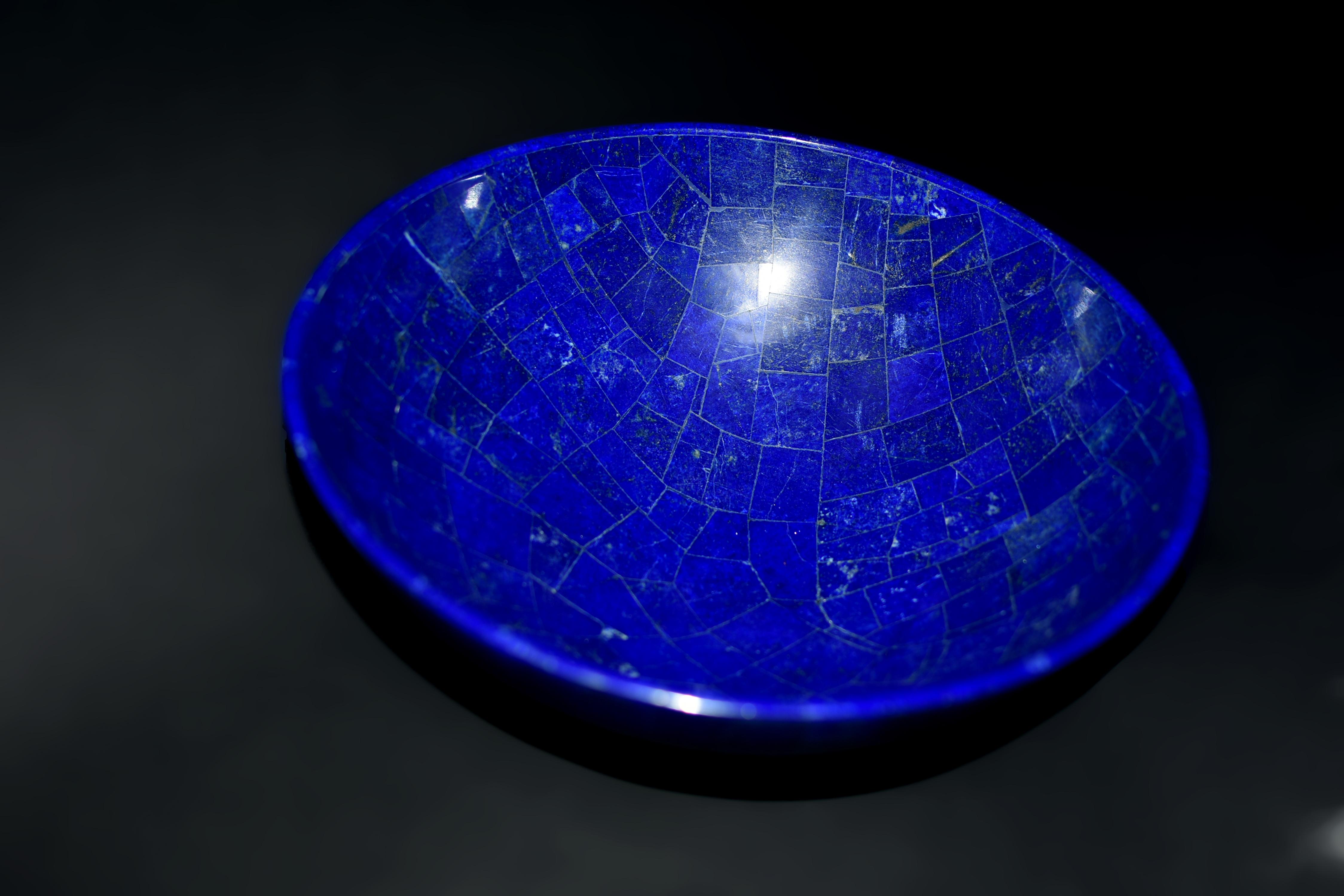 XXIe siècle et contemporain Bol en Lapis Lazuli Naturel 10